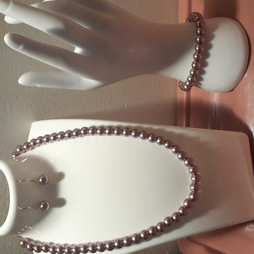 Purple Pearl Necklace Elegant Jewelry